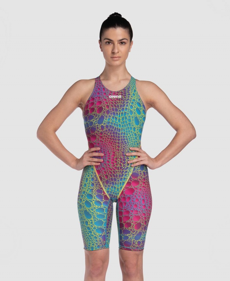 Rose Vert Multicolore Combinaison Natation Arena Powerskin ST Next Limited Edition Open Back - ELI-8488056