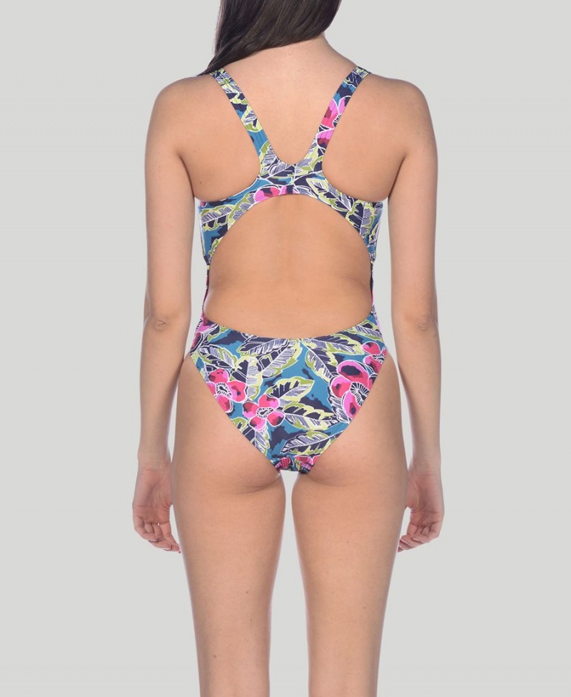 Vert Multicolore Maillot de Bain Arena Tropical Sketch Swim Tech - DUY-5044396