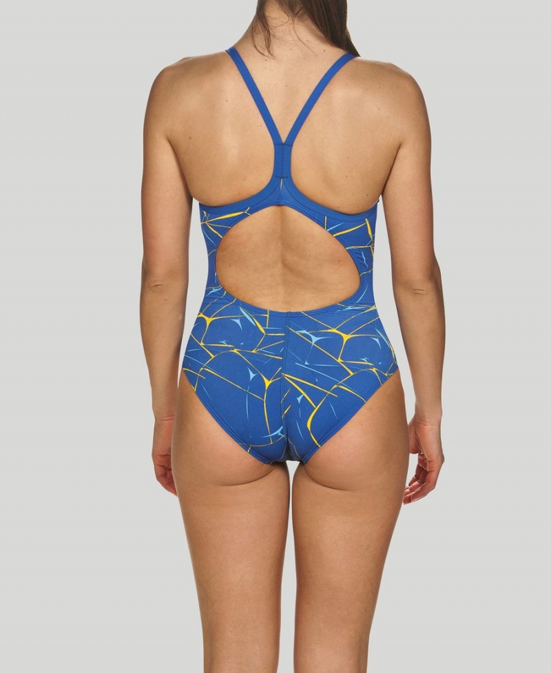 Bleu Jaune Maillot de Bain Arena D'eau Light Drop Back - MGO-6197978