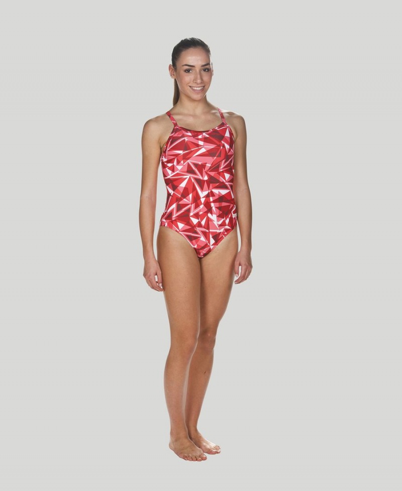 Rouge Maillot de Bain Arena Shattered Glass Light Drop Back - IFS-4980058