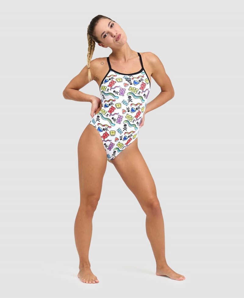 Noir Blanche Multicolore Maillot de Bain Arena Crazy Challenge Back - LQU-6281623