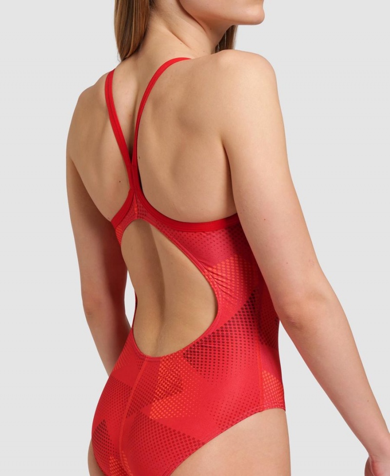 Rouge Maillot de Bain Arena Halftone Lightdrop Back - IJU-1198201