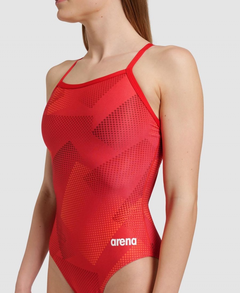 Rouge Maillot de Bain Arena Halftone Lightdrop Back - IJU-1198201