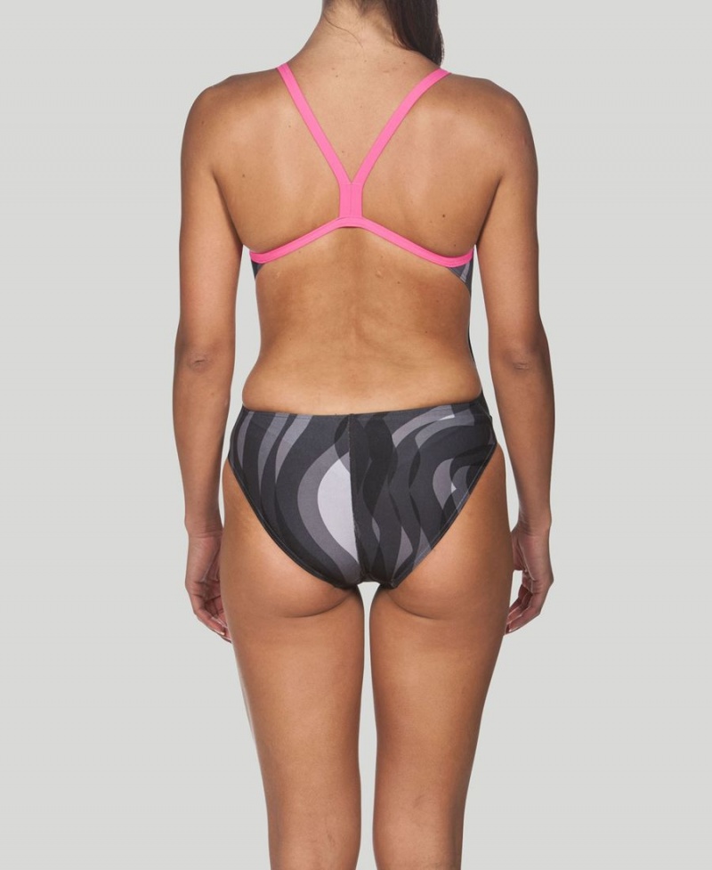 Noir Rose Maillot de Bain Arena Wavy D'eau Challenge Back - HQI-0955717