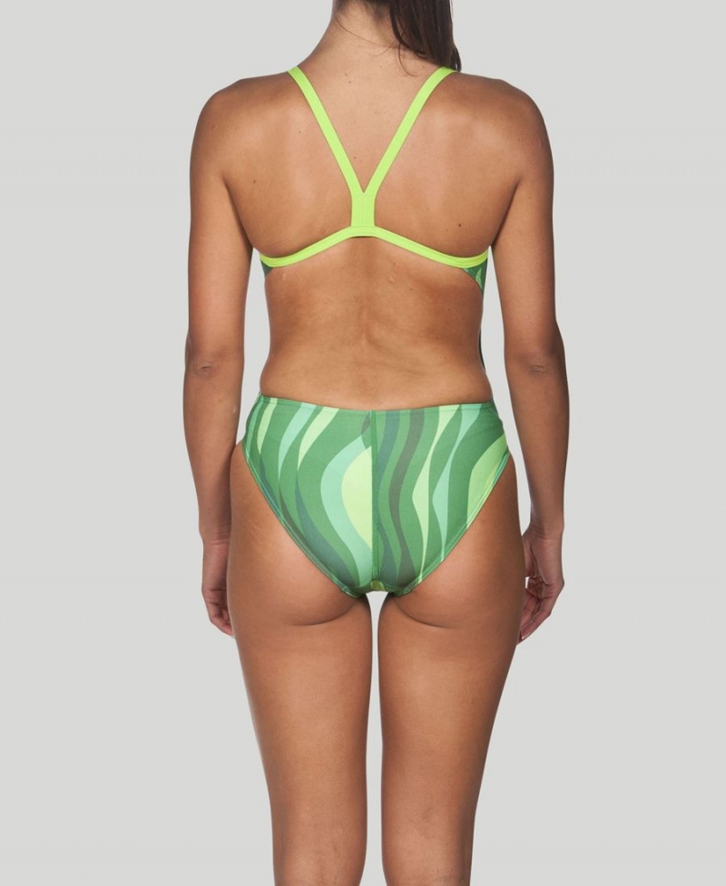 Vert Maillot de Bain Arena Wavy D'eau Challenge Back - GYX-0128043