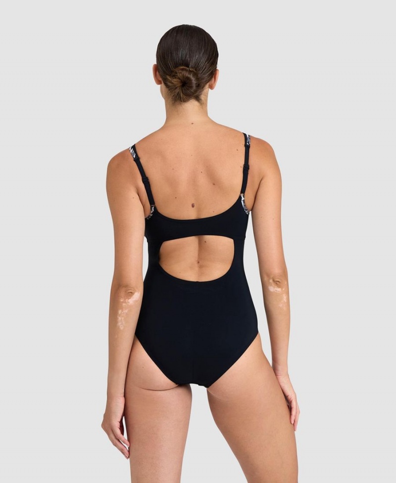 Noir Maillot de Bain Arena BodyLift Francy Panel Brides Back - EBR-9699144