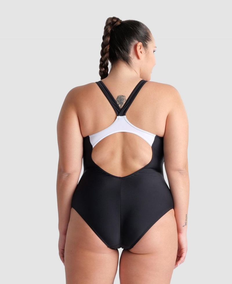 Noir Grise Maillot de Bain Arena Threefold V Back Plus - INR-1084881