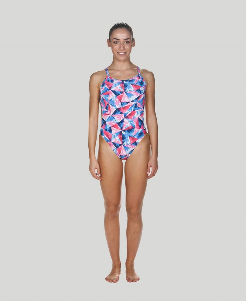 Rose Blanche Bleu Maillot de Bain Arena Tropical Challenge Back - BFL-0368303