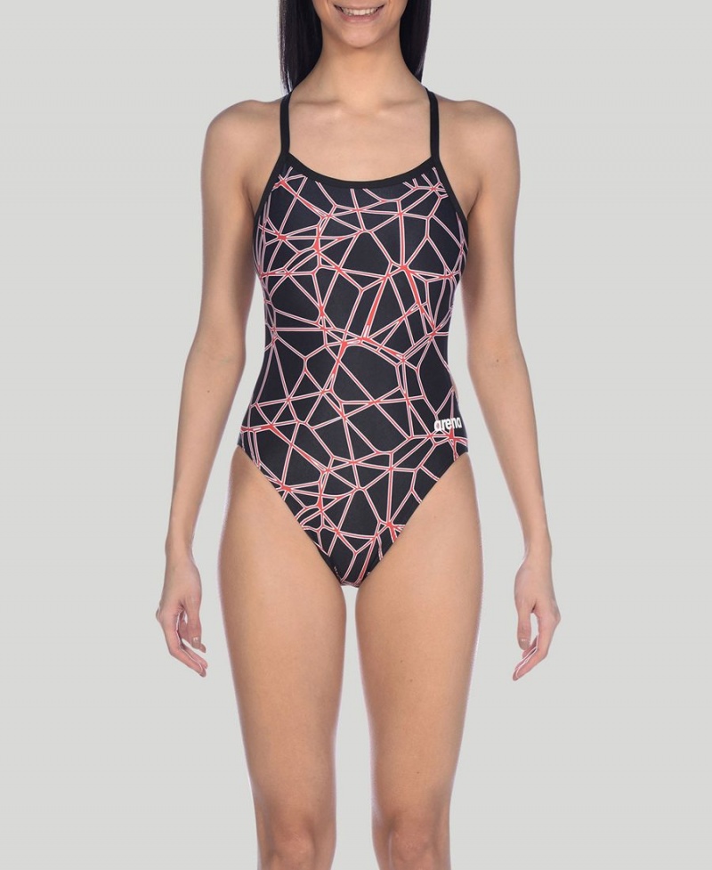 Noir Rouge Maillot de Bain Arena Carbonics Pro Challenge Back - TCP-4744044