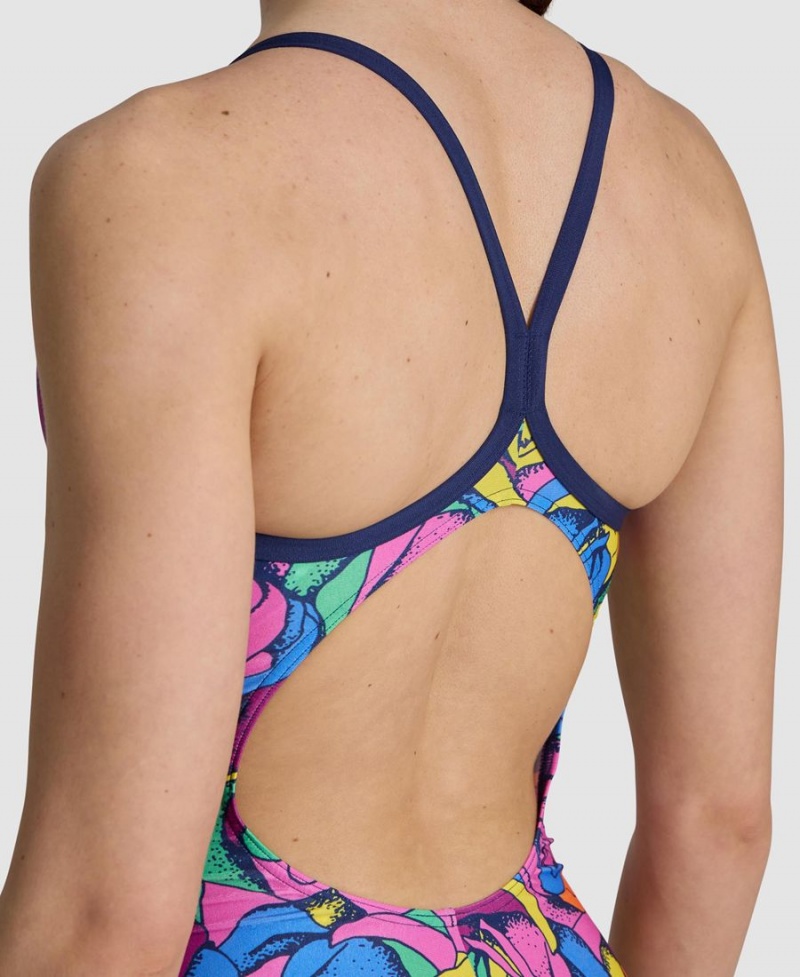 Rose Multicolore Maillot de Bain Arena Rose Parade Light Drop Back - JIN-7435759