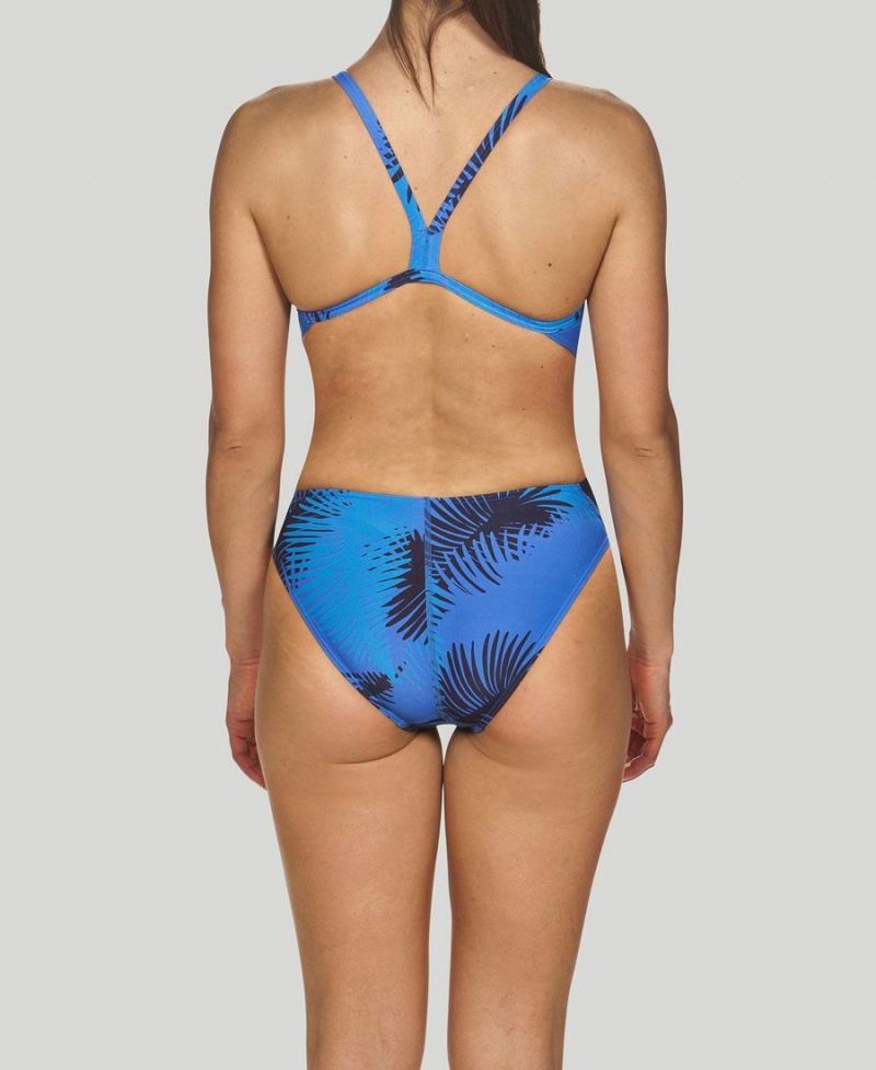 Bleu Marine Bleu Maillot de Bain Arena Palm Forest Challenge Back - UOP-6857031