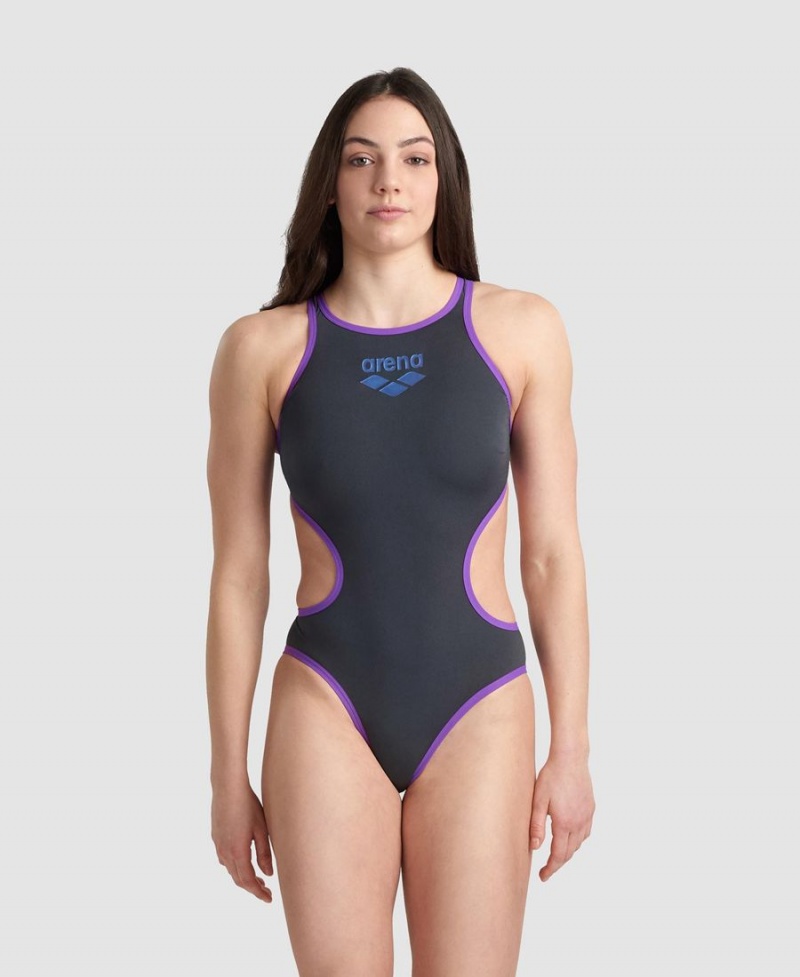 Grise Violette Maillot de Bain Arena The One Big Logo - YID-4237139