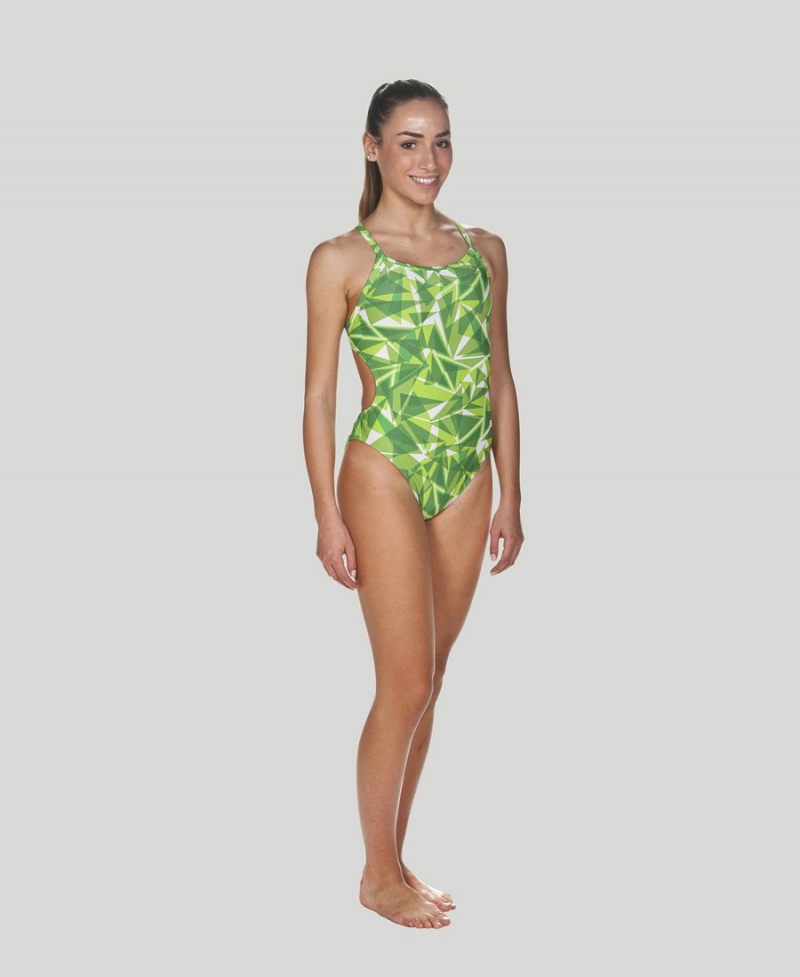 Vert Maillot de Bain Arena Shattered Glass Challenge Back - FLD-7698879