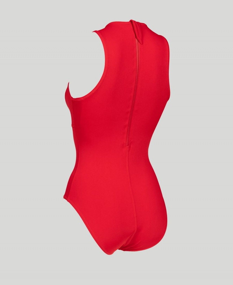 Rouge Maillot de Bain Arena Solid Waterpolo - IPP-3440172