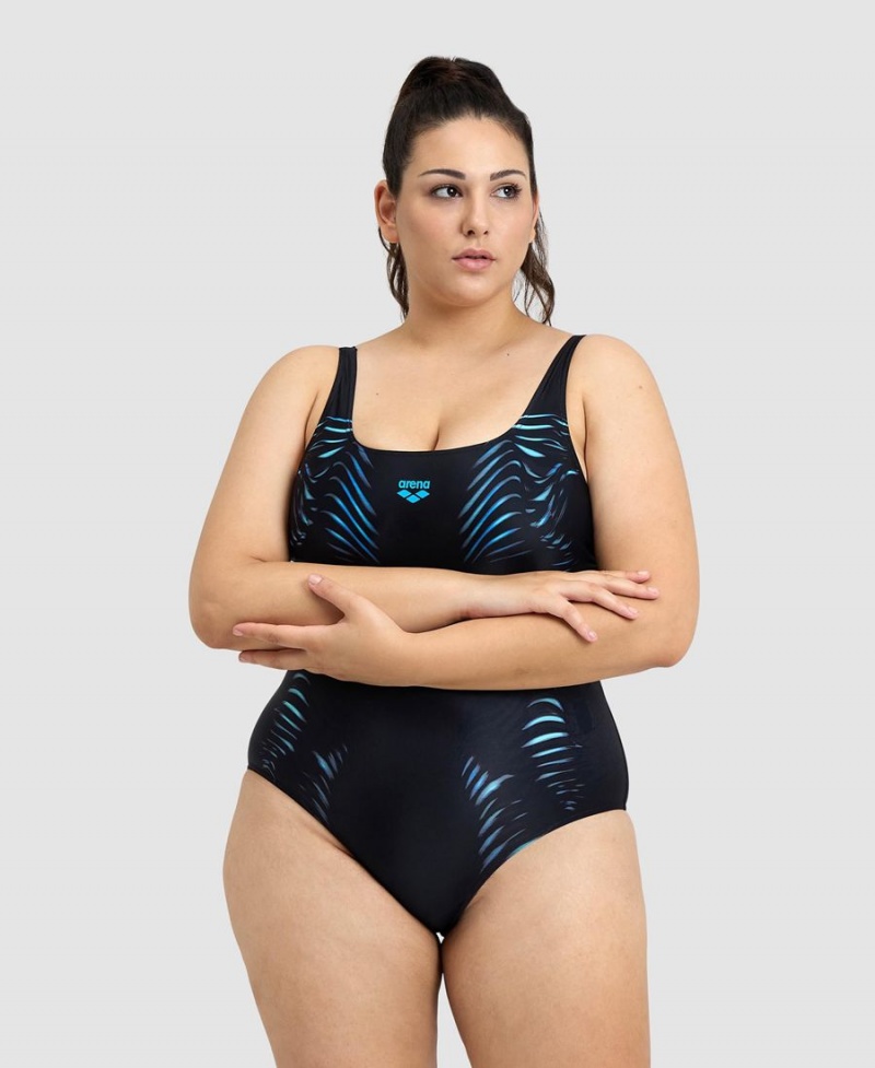 Noir Maillot de Bain Arena Imprint U Back Plus - FYY-6714712