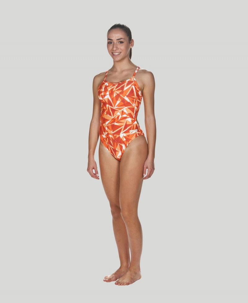 Orange Maillot de Bain Arena Shattered Glass Challenge Back - VFS-3009162