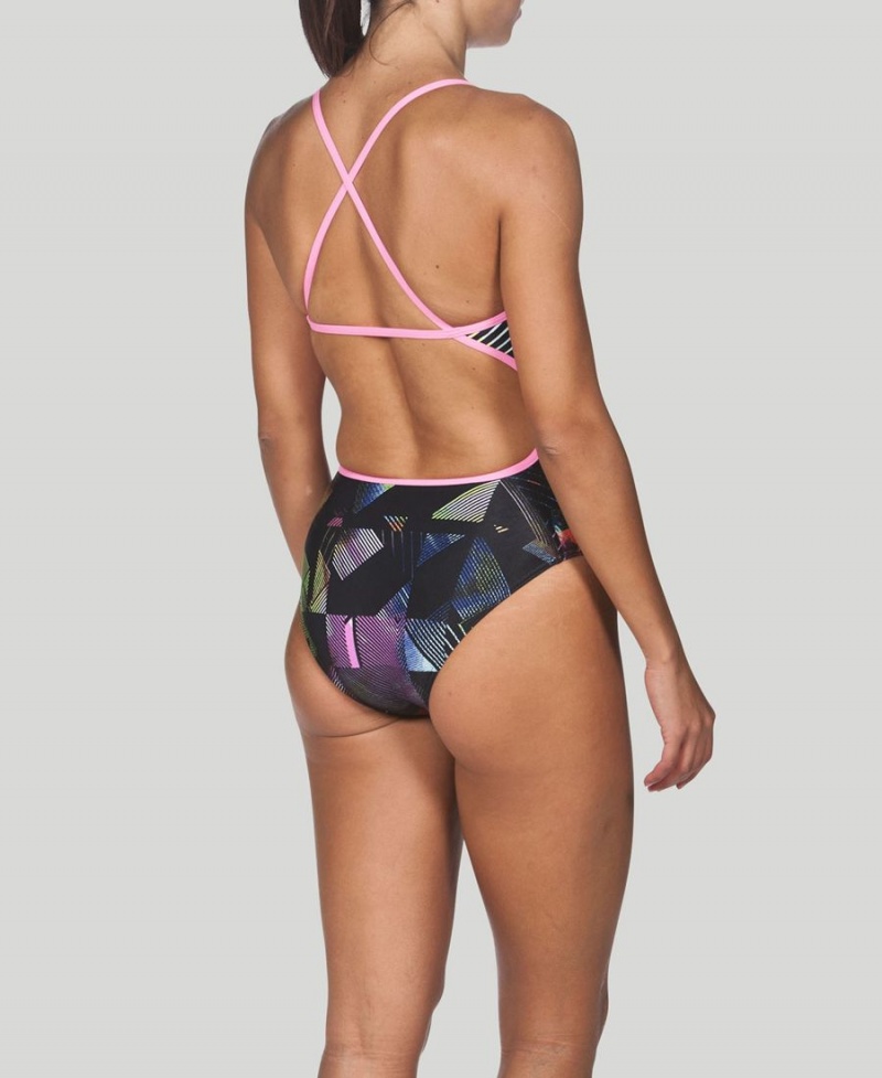 Rose Multicolore Maillot de Bain Arena Optical Accelerate Back - DPI-0878150