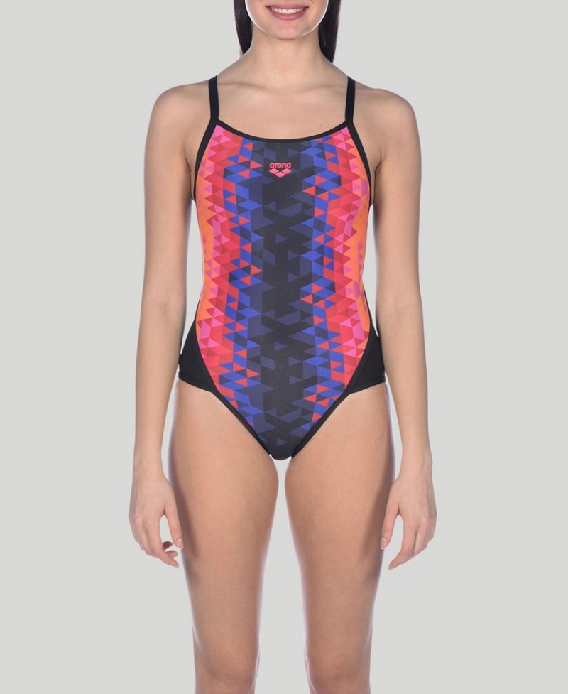 Noir Multicolore Maillot de Bain Arena Triangle Prism Superfly Back - LVB-6122540