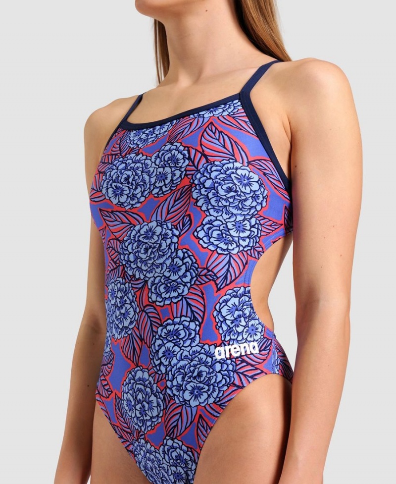 Bleu Marine Rouge Blanche Maillot de Bain Arena Hydrangea Bouquet Challenge Back - YNZ-8049085