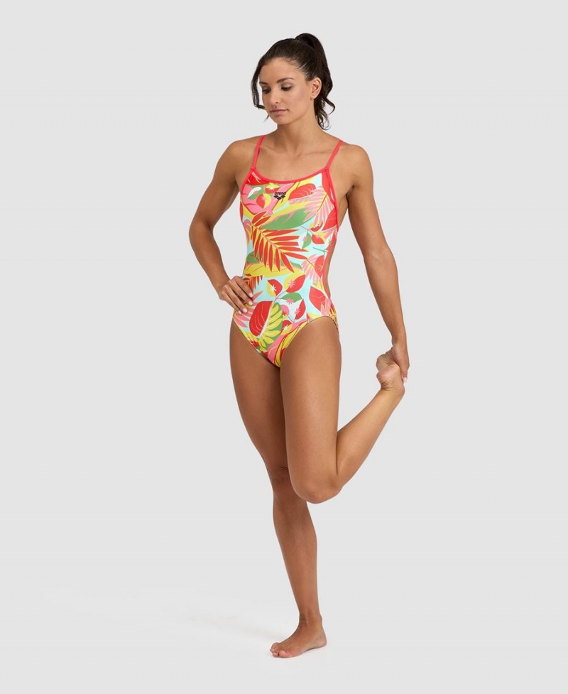 Rouge Multicolore Maillot de Bain Arena Tropic Dentelle Back - FYW-9699565