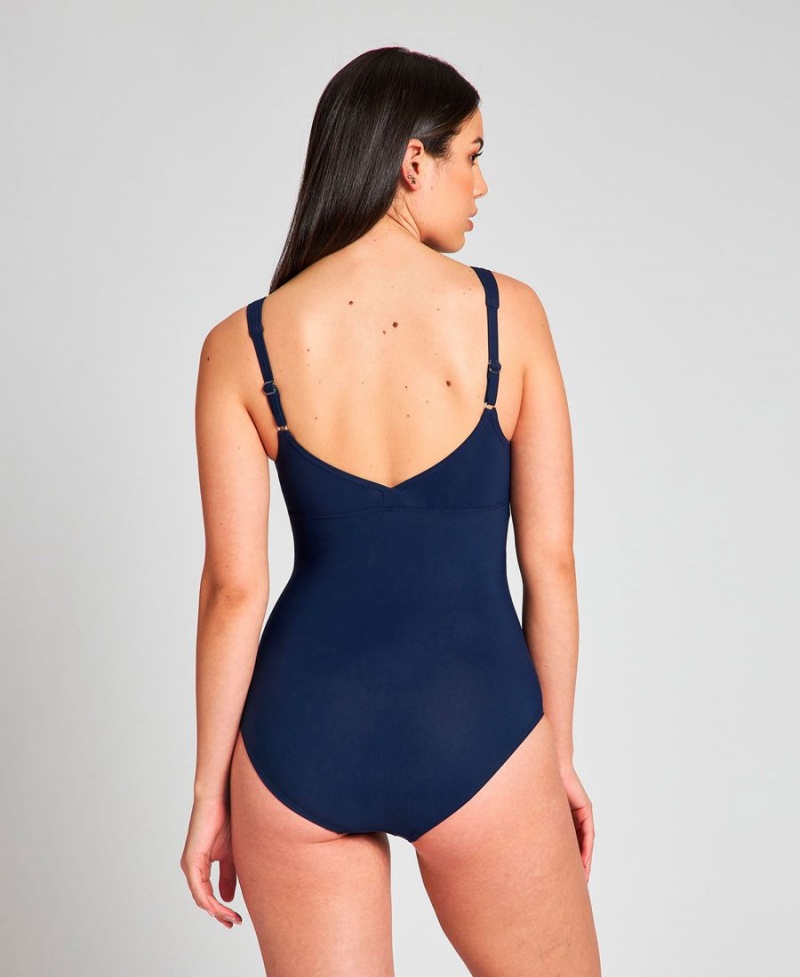 Bleu Marine Bleu Maillot de Bain Arena Jewel Wing Back - UZT-7570246