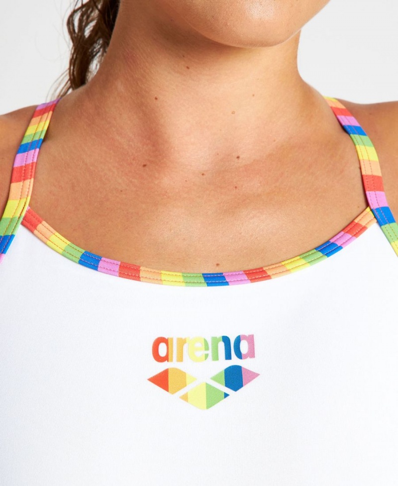 Blanche Multicolore Maillot de Bain Arena Pride Superfly Back - AZE-3594078