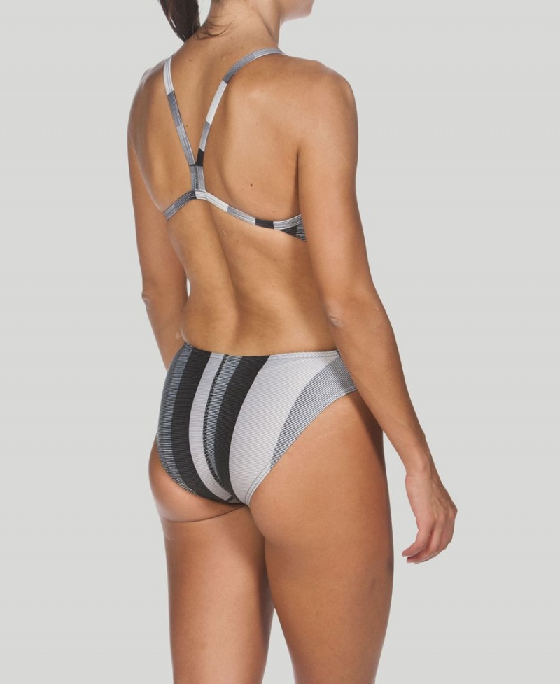 Noir Maillot de Bain Arena Blended Stripe Challenge Back - ZOC-5783571