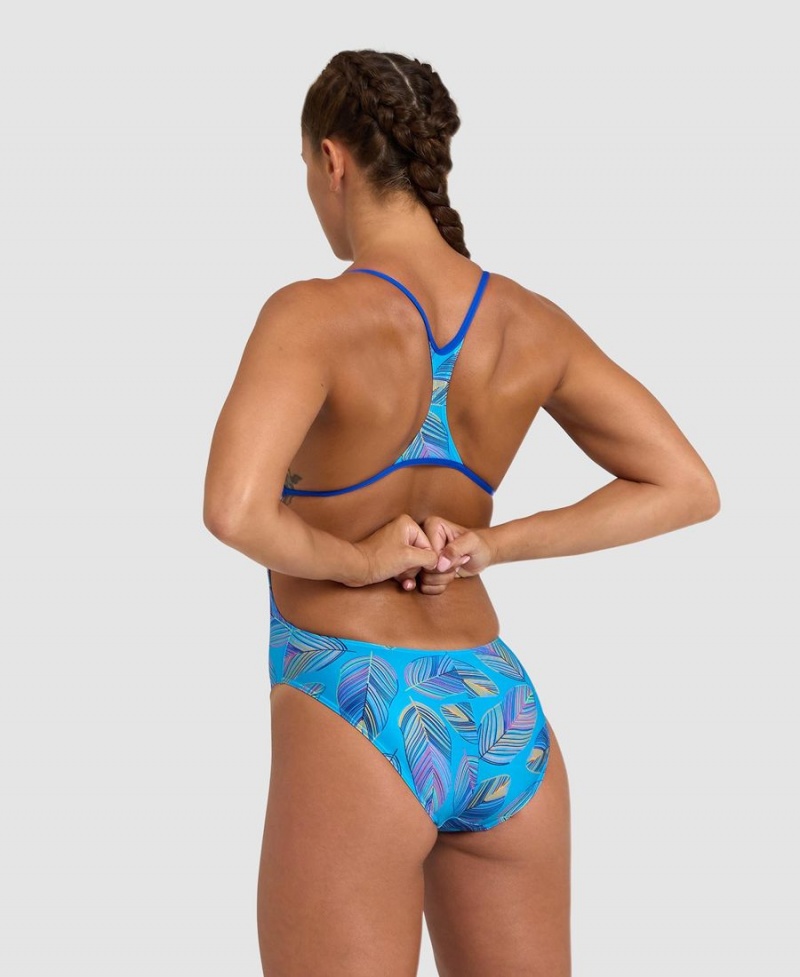 Bleu Turquoise Multicolore Maillot de Bain Arena Falling Leaves Booster Back - LCV-2688825