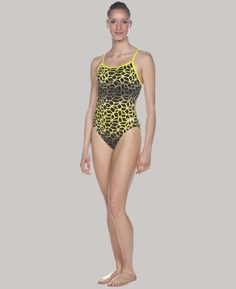 Jaune Maillot de Bain Arena PolyCarbonite II Challenge Back - IUS-7784039