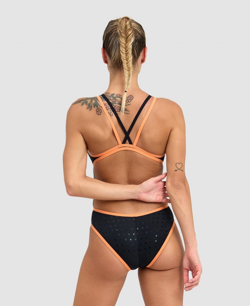 Noir Orange Maillot de Bain Arena One Double Cross Back - LXU-2904652