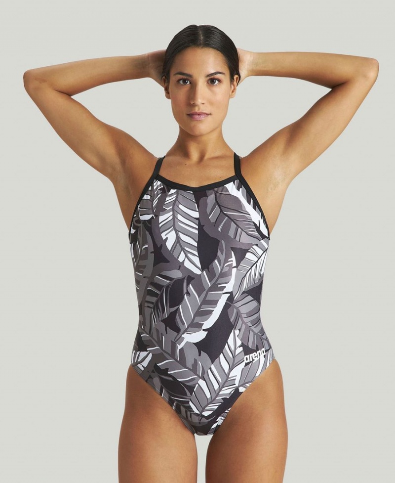 Noir Multicolore Maillot de Bain Arena Tropicals Light Drop Back - LLW-0682824