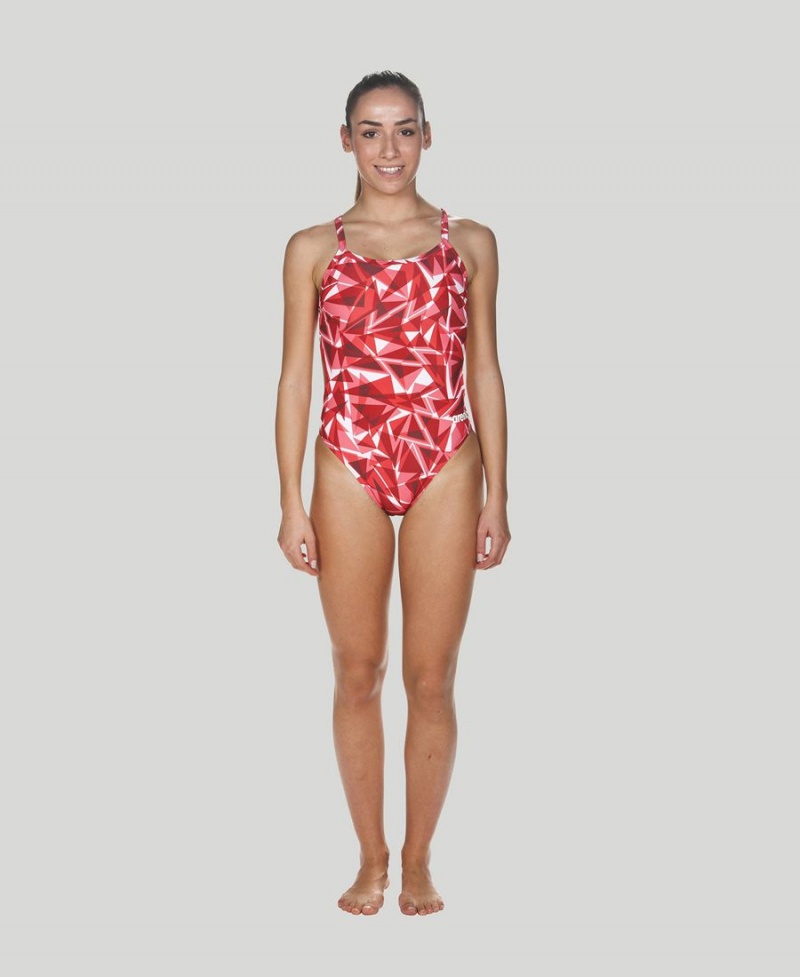 Rouge Maillot de Bain Arena Shattered Glass Challenge Back - XAF-7015445