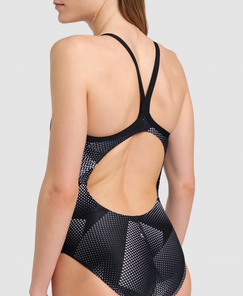 Noir Grise Maillot de Bain Arena Halftone Lightdrop Back - OPS-2461133