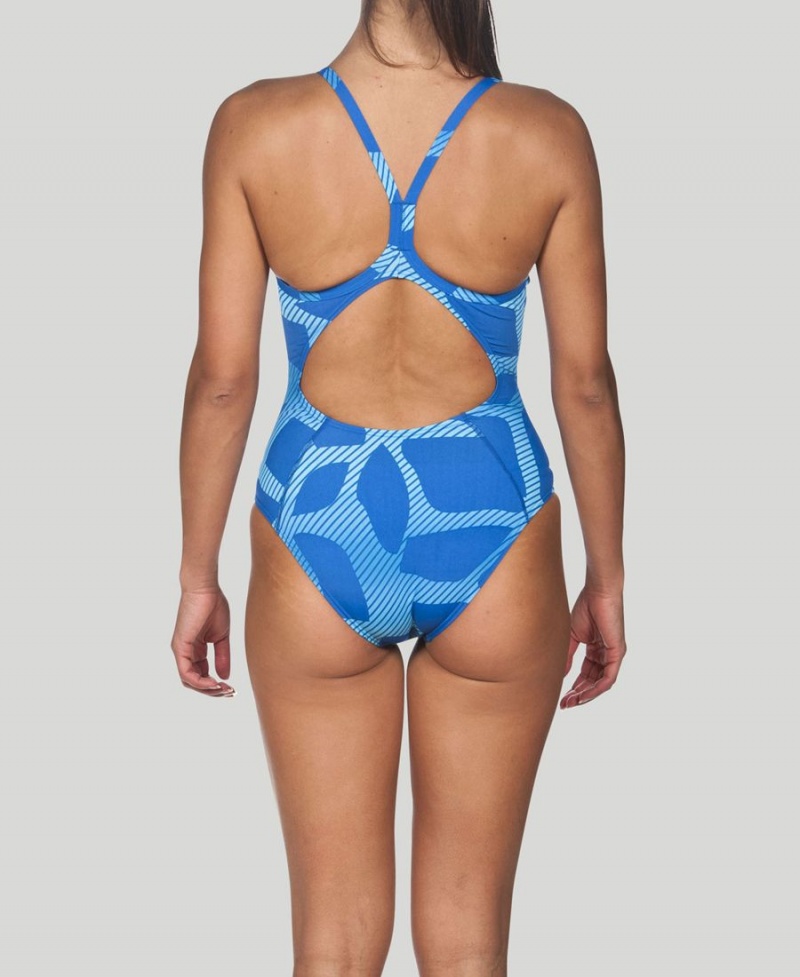 Bleu Maillot de Bain Arena Spider Light Drop Back - TRO-2781110