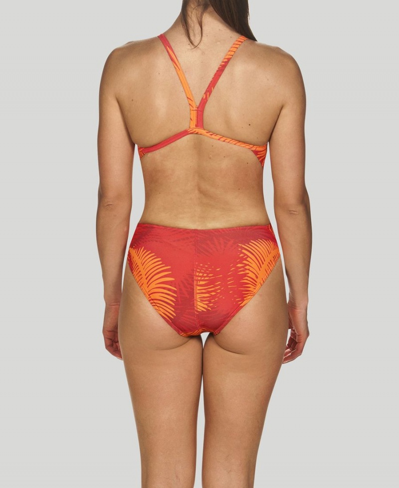 Rouge Orange Maillot de Bain Arena Palm Forest Challenge Back - RSV-8435067