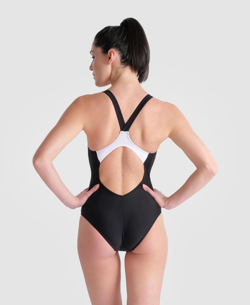 Noir Grise Maillot de Bain Arena Threefold V Back - SML-4017958