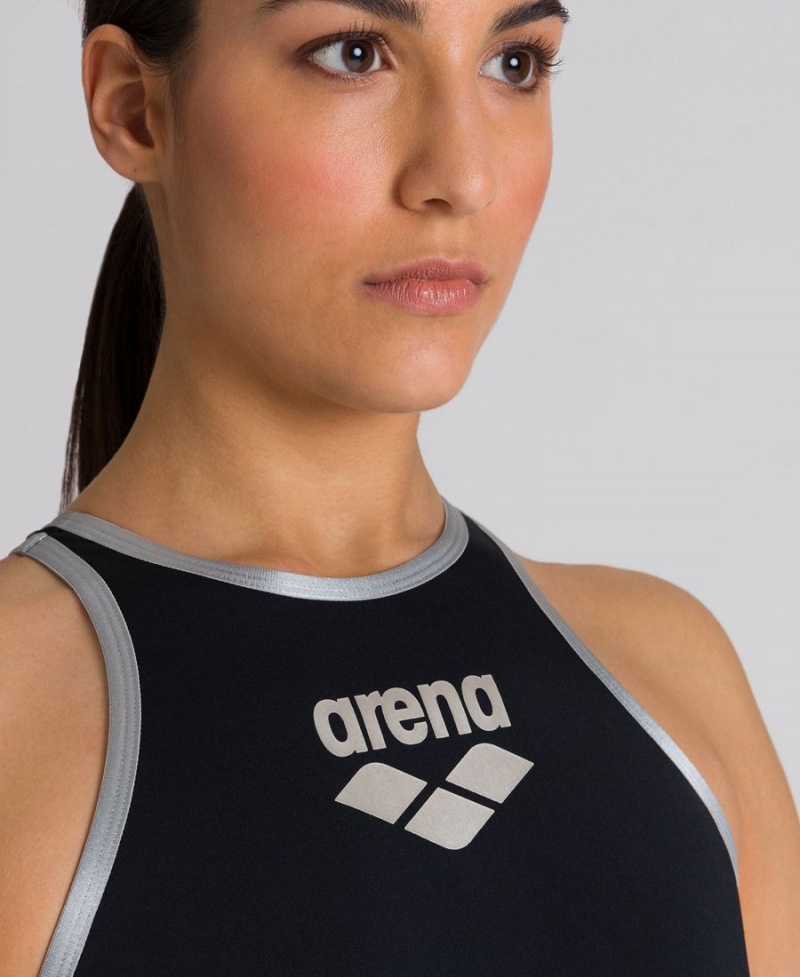 Noir Argent Maillot de Bain Arena The One Big Logo - FHR-2814644