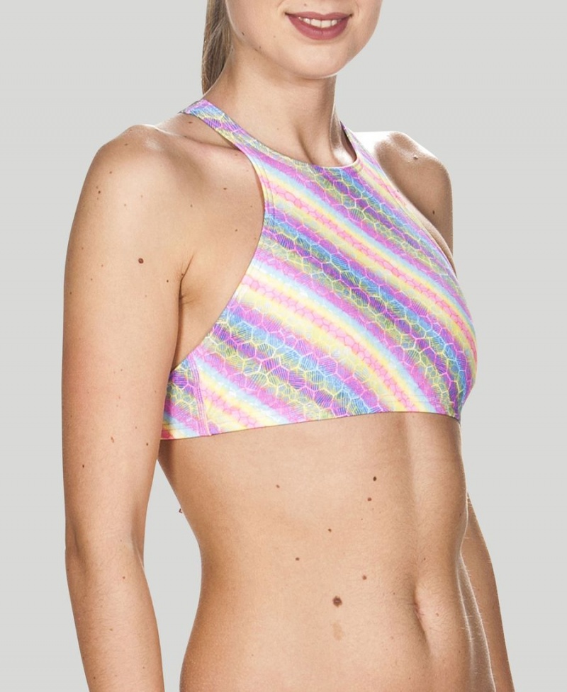 Violette Multicolore Haut de Bikini Arena Crop Think - VPL-8973074