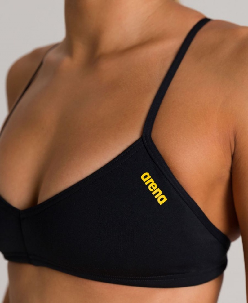 Noir Jaune Haut de Bikini Arena Bandeau Live - OQG-3574064