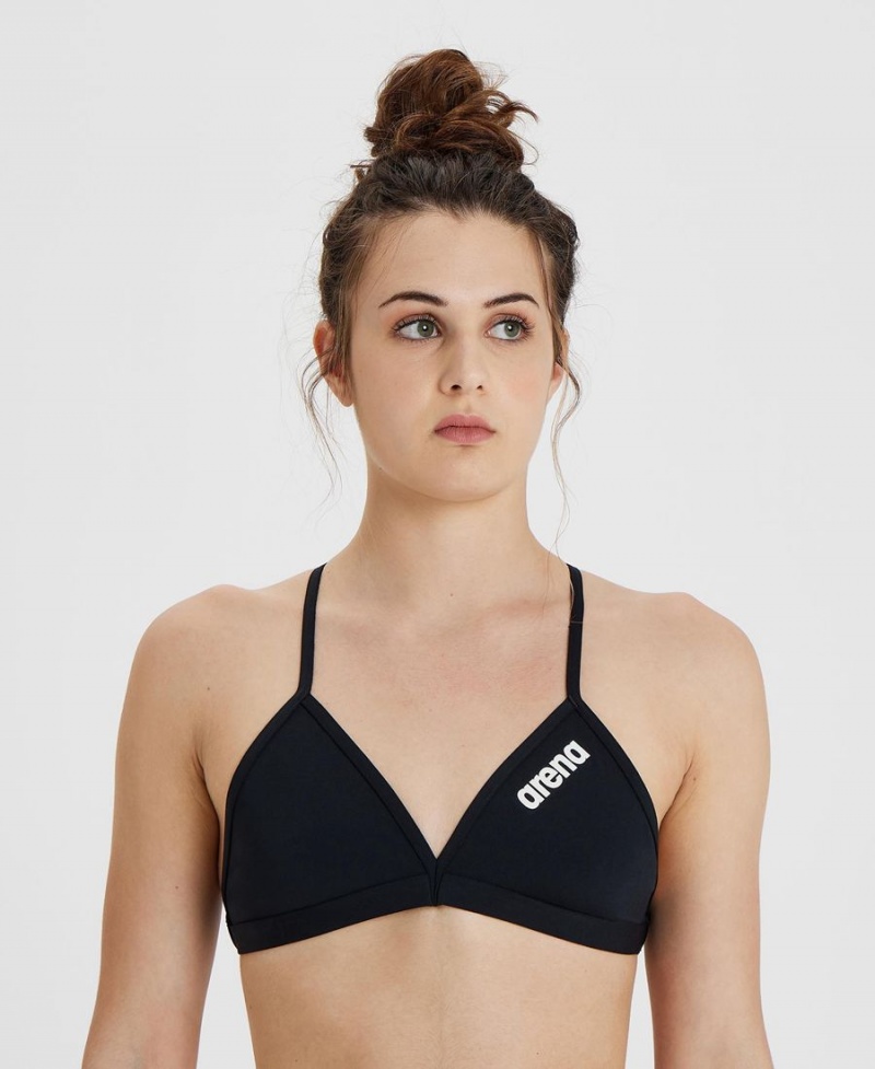 Noir Haut de Bikini Arena Team Tie Back Solid - WSR-8667116