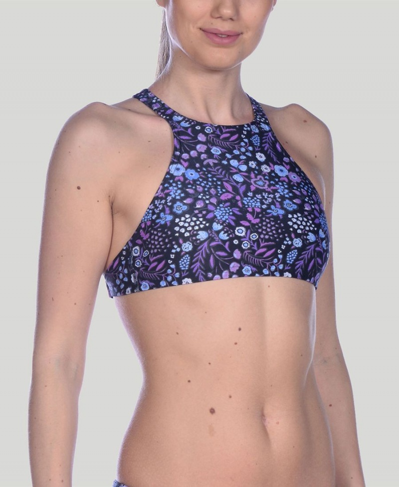 Noir Multicolore Haut de Bikini Arena Crop Think - SDZ-2608714