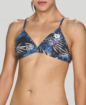 Bleu Marine Multicolore Haut de Bikini Arena Floral Allover Tie Back - SNN-0120308