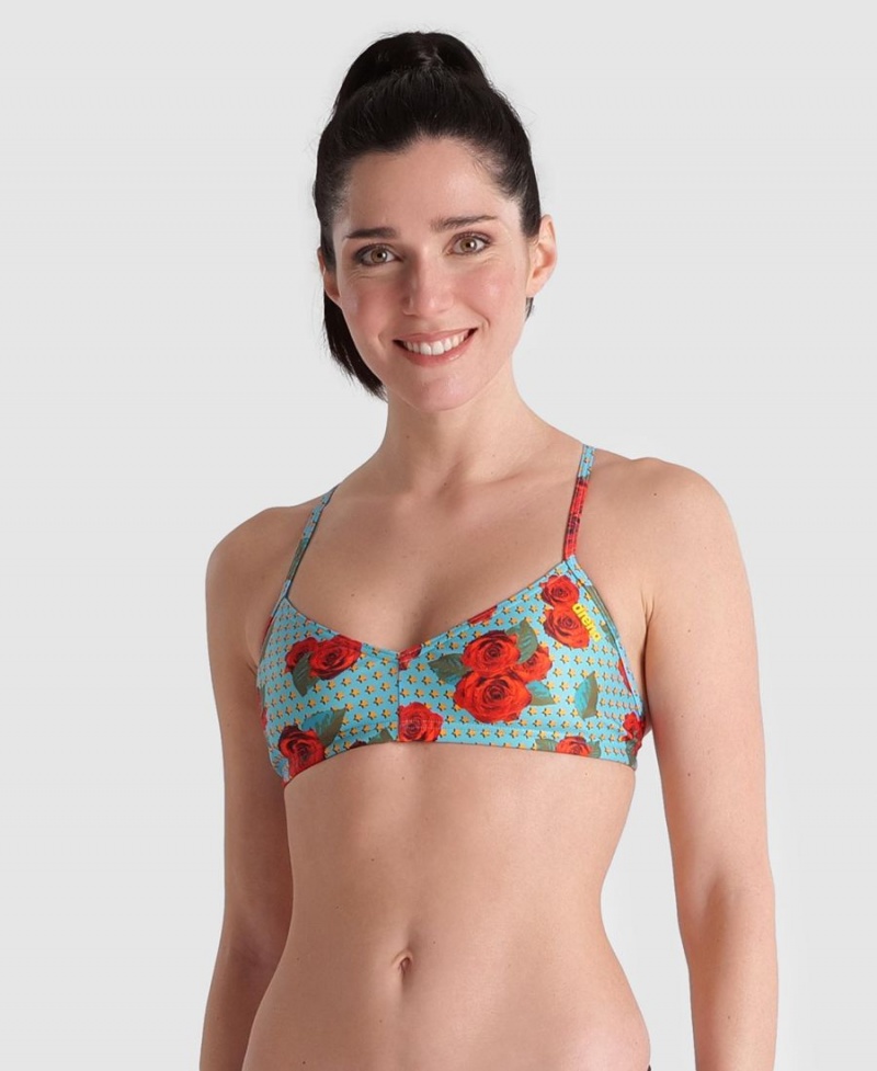 Turquoise Multicolore Haut de Bikini Arena Bandeau Live - GUK-9781911