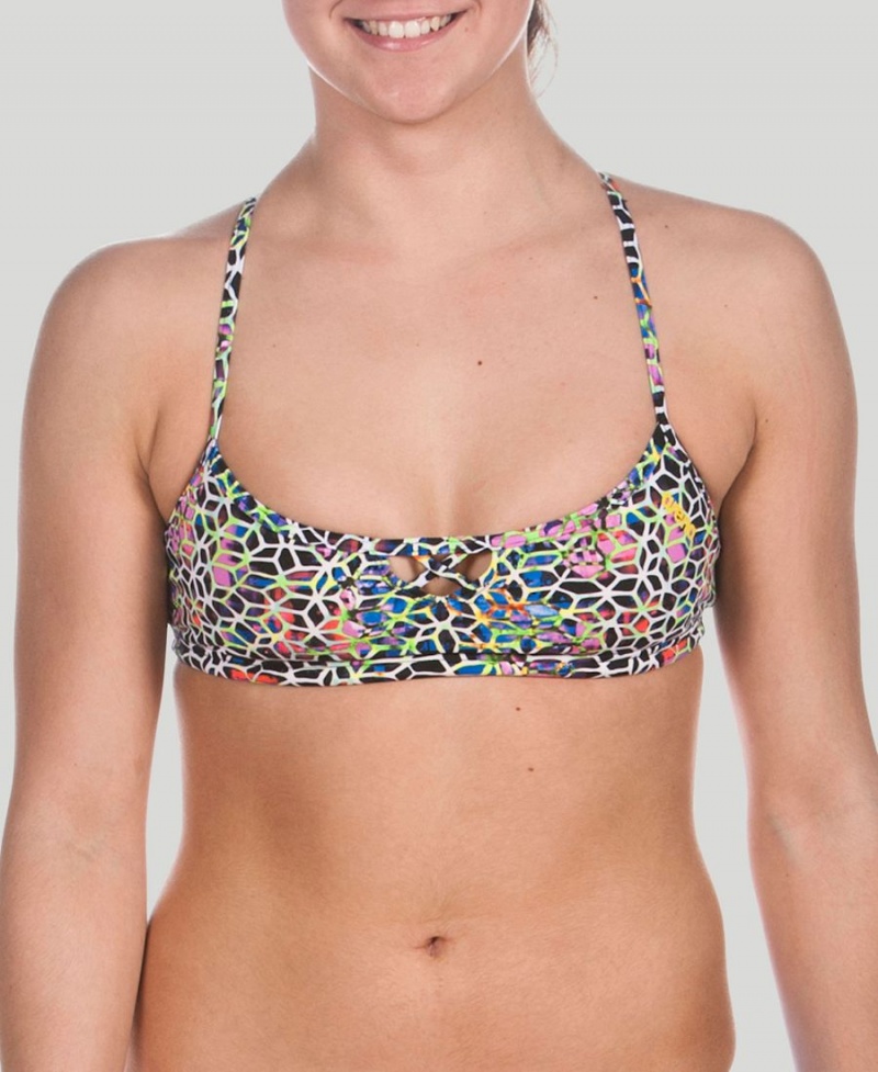 Noir Multicolore Haut de Bikini Arena BE Bandeau - DAM-1320780