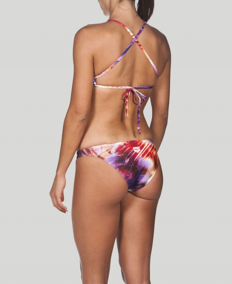 Violette Multicolore Haut de Bikini Arena Printed Tie Back - UEN-5788150