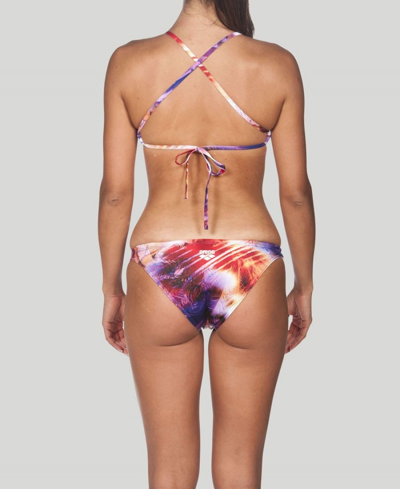 Violette Multicolore Haut de Bikini Arena Printed Tie Back - UEN-5788150