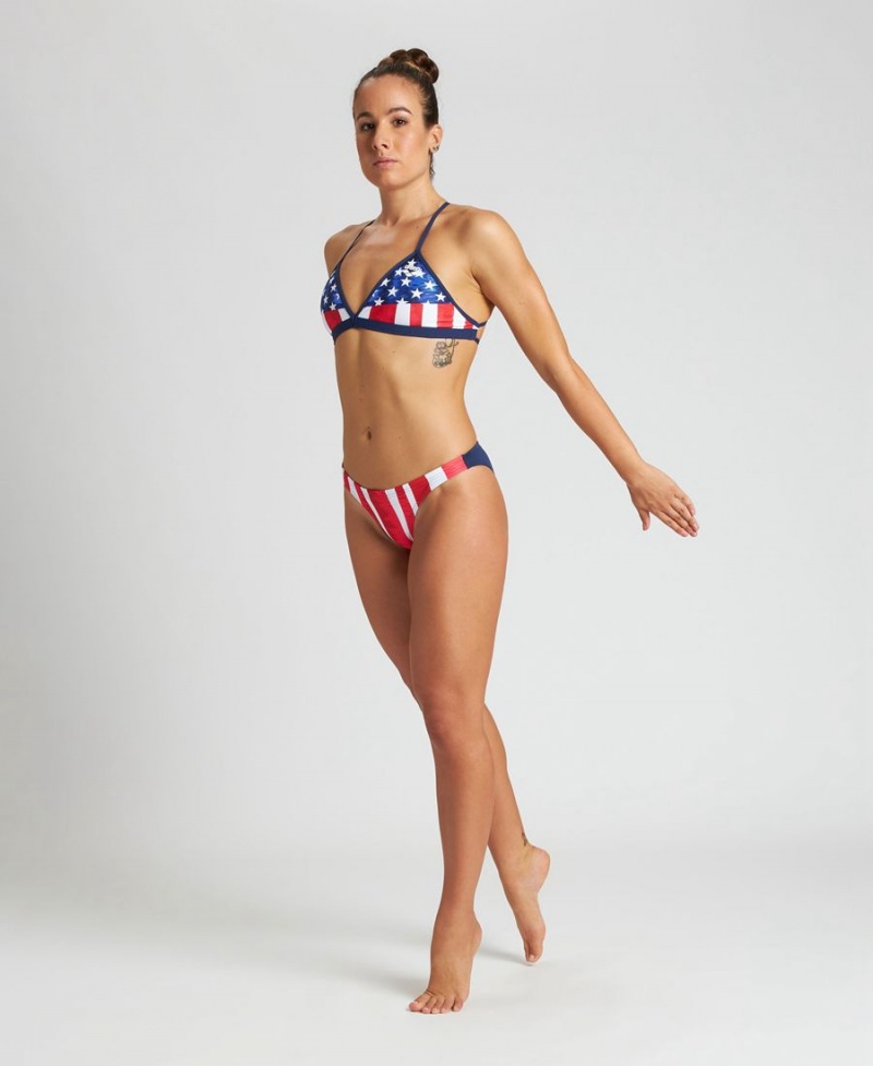 Bleu Marine Multicolore Bas de Bikini Arena Stars and Stripes USA - NGJ-5559222