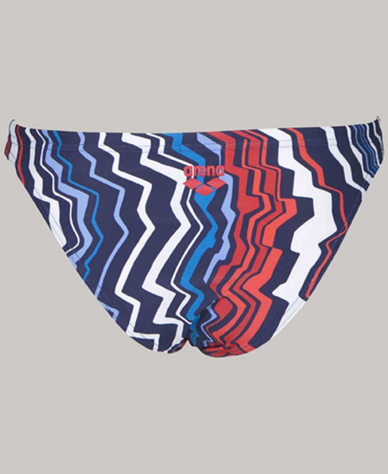 Bleu Marine Rouge Bas de Bikini Arena Zig Zag - LRJ-5957745