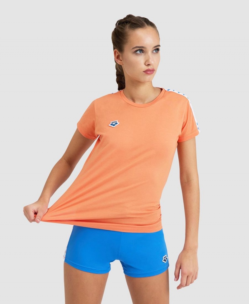 Orange Blanche T-Shirt Arena Team Corta Sleeve - PEE-0647940