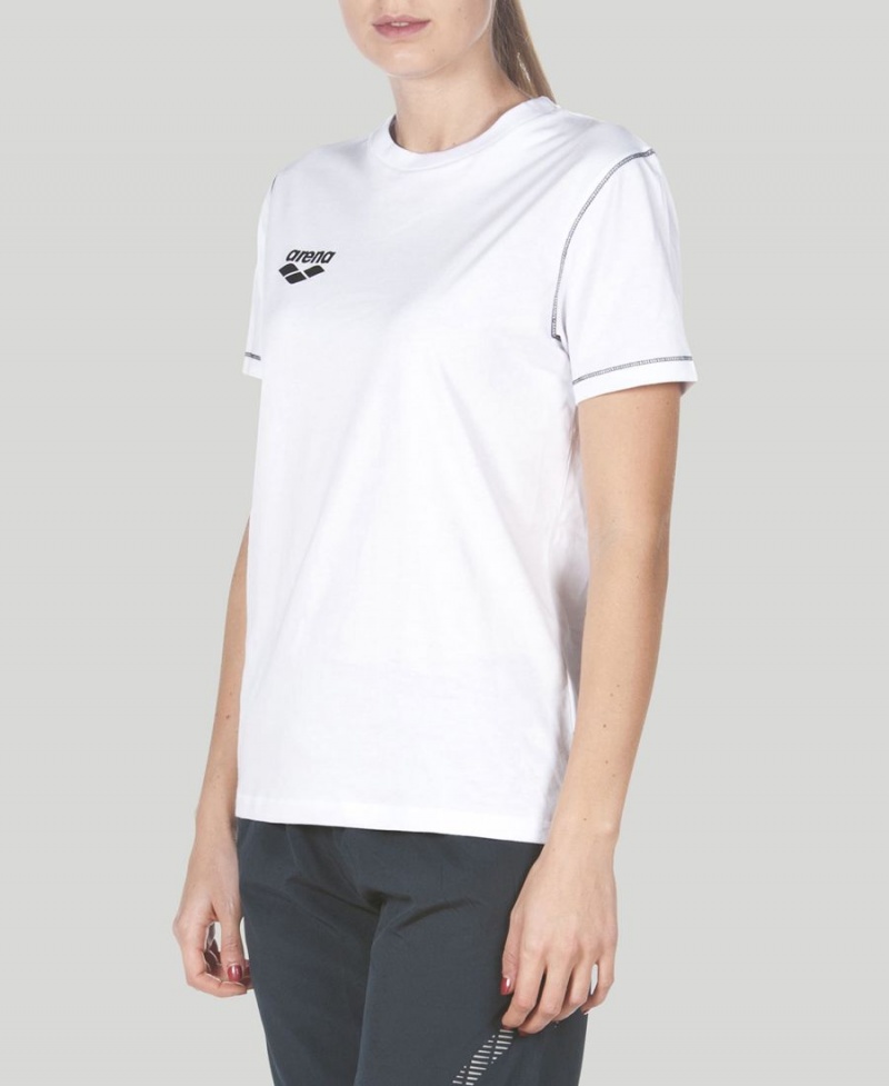 Blanche T-Shirt Arena Team Line Corta Sleeve - NJZ-0596643